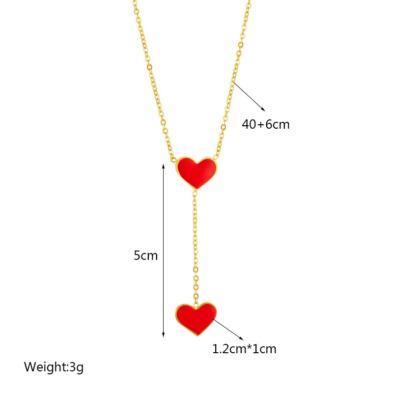 DIEYURO 316L Stainless Steel Heart Eye Square Butterfly Pendant Necklace For Women New Girls Choker Clavicle Chain Jewelry Gifts