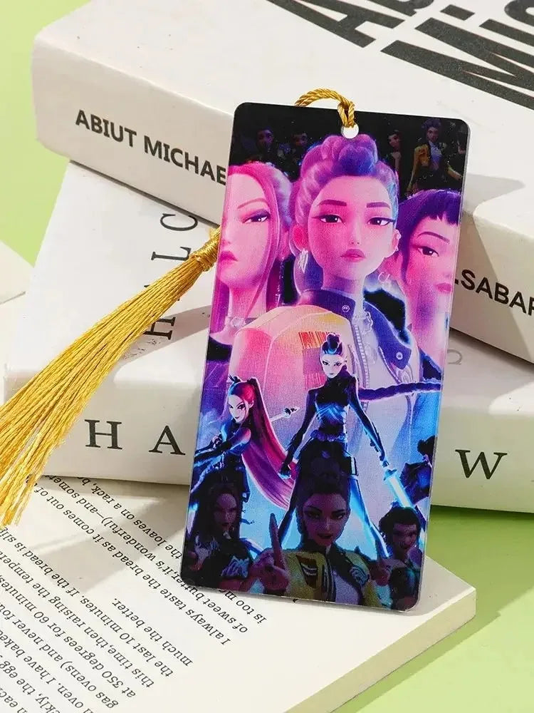 Kpop Demon Hunters Huntrix Cartoon Bookmarks  Anime Cute Stationery for Kpop Fans & Book Lovers, School Supplies Page Markers