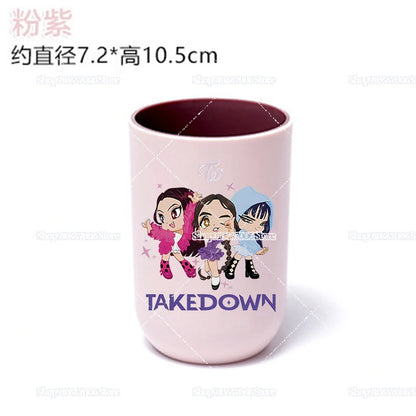 Anime K-pop Demon Hunters Print Bathroom Tumblers Shower Room Products Rumi Mira Zoey Household Merchandises Travel Accessories