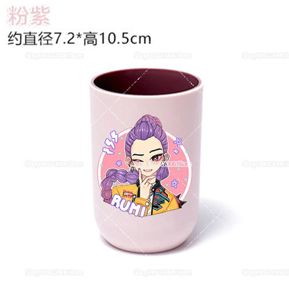 Anime K-pop Demon Hunters Print Bathroom Tumblers Shower Room Products Rumi Mira Zoey Household Merchandises Travel Accessories