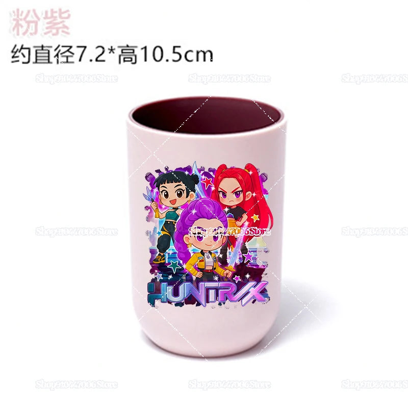 Anime K-pop Demon Hunters Print Bathroom Tumblers Shower Room Products Rumi Mira Zoey Household Merchandises Travel Accessories