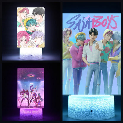 K-POP KPop Demon Hunters Acrylic Movie Remote Control Night Light Cartoon Cute Bedroom Living Room Home Decor Accessories Gifts