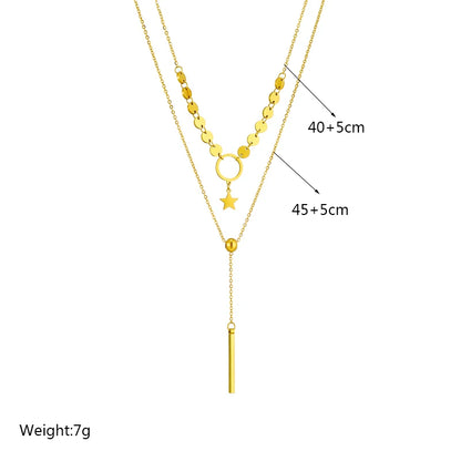 DIEYURO 316L Stainless Steel Heart Eye Square Butterfly Pendant Necklace For Women New Girls Choker Clavicle Chain Jewelry Gifts