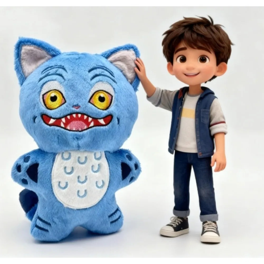 Kpop Demons Hunters Anime Plush Cute Purple Tiger Black Hat Magpie With Eyes Monster Hunt Girl Group Stuffed For Fans Gifts