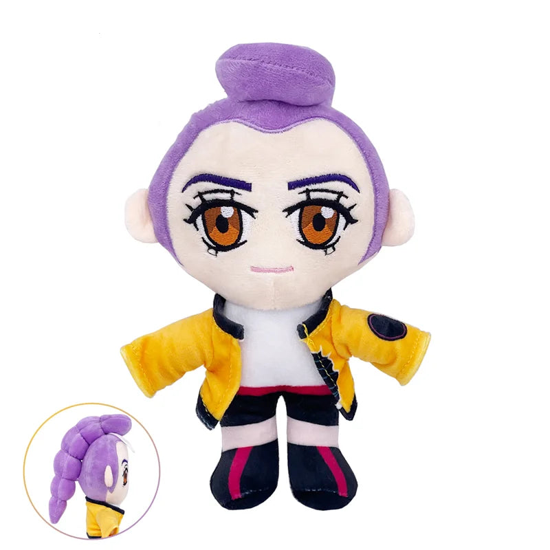 Kpop Demons Hunters Anime Plush Cute Purple Tiger Black Hat Magpie With Eyes Monster Hunt Girl Group Stuffed For Fans Gifts