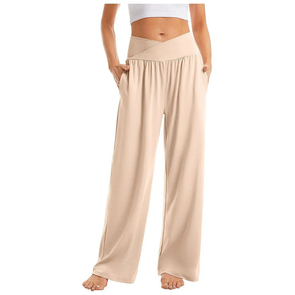 Wide Leg Pants Sweat pants Straight Pants Bottom Plain Fitness Joggers Pants High Waist Travel Basic