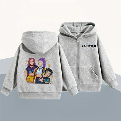 KPop Demon Hunters Hoodies Popular Clothes Long Sleeve Hooded Tops Outerwear New Design Loose Casual Fashion Sweatshirts Coats