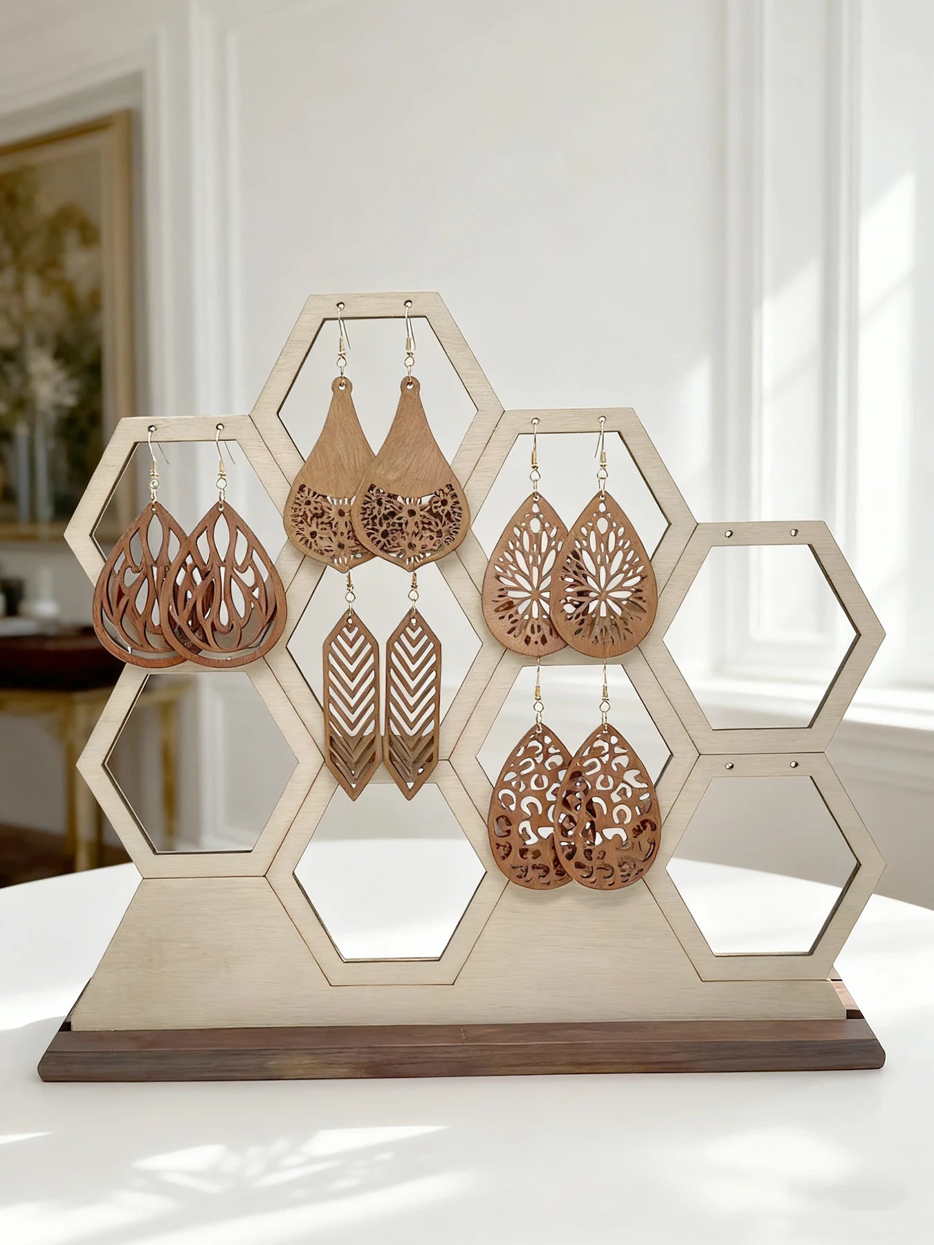 5 Pairs/Set, Bohemian Ear Ring Set - Exquisite Hollow Design Vintage Women's Earrings - Perfect for Both Festive and Everyday Styles