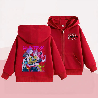 KPop Demon Hunters Hoodies Popular Clothes Long Sleeve Hooded Tops Outerwear New Design Loose Casual Fashion Sweatshirts Coats