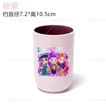 Anime K-pop Demon Hunters Print Bathroom Tumblers Shower Room Products Rumi Mira Zoey Household Merchandises Travel Accessories
