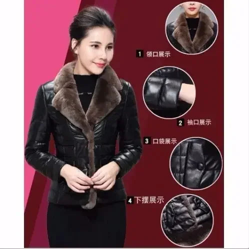 Luxury Vintage Cold Leather Biker Jacket Heavy Fleece