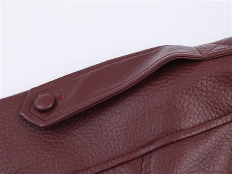 Pebble Faux Leather Jacket Motorcycle Style Personality