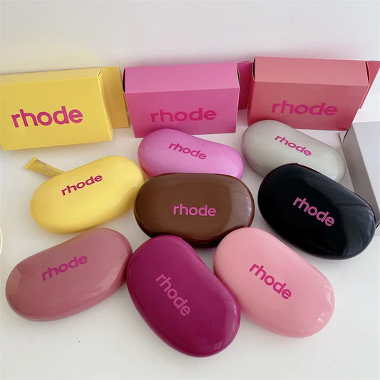 Original Hailey RHODE Woman Cosmetic Mirror Lipstick Blush Lip Gloss Portable Soft Silicone Storage Bag Lemontini Gifts Cover