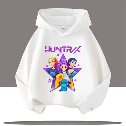 K-pop Demon Hunters Hoodies Boys Girls Long Sleeve Outerwear Saja Boys Print Hooded Coat for Children Fashion Pullover Kids Tops