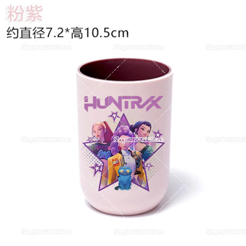 Anime K-pop Demon Hunters Print Bathroom Tumblers Shower Room Products Rumi Mira Zoey Household Merchandises Travel Accessories