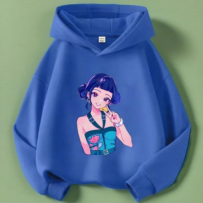 K-pop Demon Hunters Long Sleeve Hoodie for Boys Girls Saja Print Hooded Jacket Children's Fashion Pullover Top Outerwear