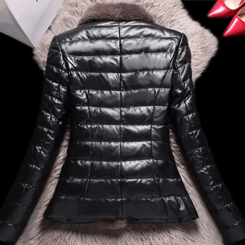 Luxury Vintage Cold Leather Biker Jacket Heavy Fleece