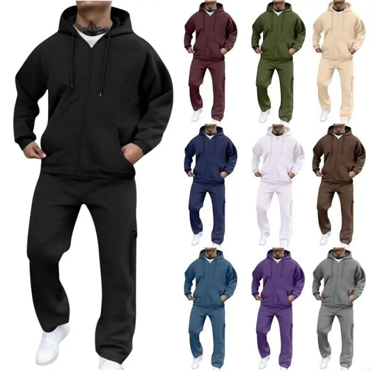 Men's Tracksuit 2 Piece Hoodie and Sweatpants Set Sweatsuits Casual Full Zip Athletic Track Suit Sets