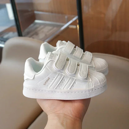 Children's Sneakers Kids Fashion Design White Non-slip Casual Shoes for Boys Girls Hook Breathable Sneakers Toddler Outdoor Shoe