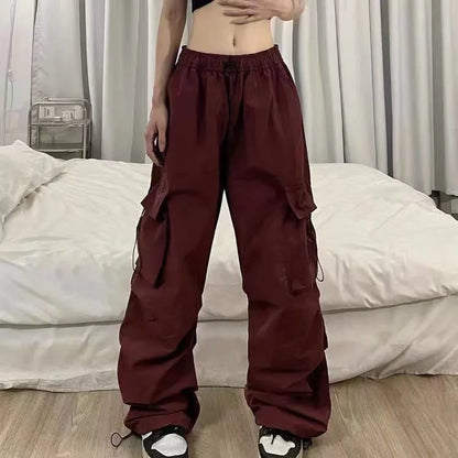 Retro Cargo Pants Women Fashion Streetwear High Waist Thin Casual Sweatpants Harajuku Sports Pants Woman Clothes Trousers Mujer