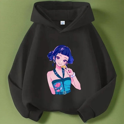 K-pop Demon Hunters Long Sleeve Hoodie for Boys Girls Saja Print Hooded Jacket Children's Fashion Pullover Top Outerwear