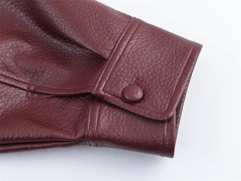 Pebble Faux Leather Jacket Motorcycle Style Personality