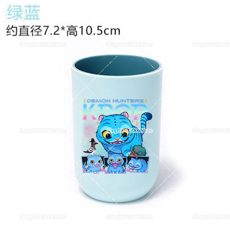 Anime K-pop Demon Hunters Print Bathroom Tumblers Shower Room Products Rumi Mira Zoey Household Merchandises Travel Accessories