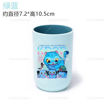 Anime K-pop Demon Hunters Print Bathroom Tumblers Shower Room Products Rumi Mira Zoey Household Merchandises Travel Accessories