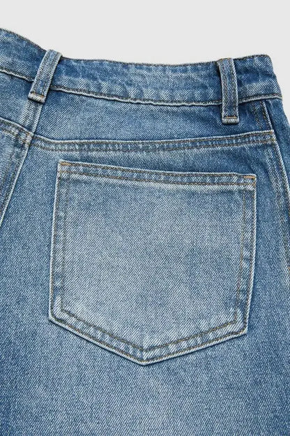 High Waist Wide Leg Jeans Casual Washed Denim Elastic