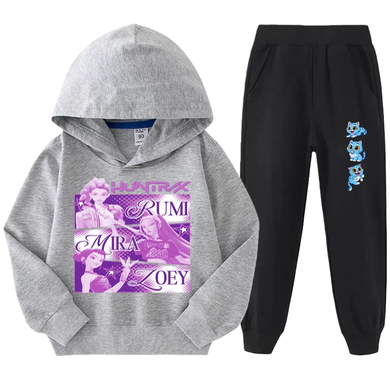 kpop demon hunters Kids sets For Fantasy Lovers: Kids Hunter Witch Squad Full Sleeve Hoodie Set