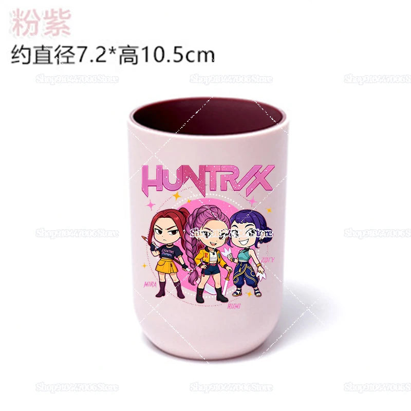 Anime K-pop Demon Hunters Print Bathroom Tumblers Shower Room Products Rumi Mira Zoey Household Merchandises Travel Accessories