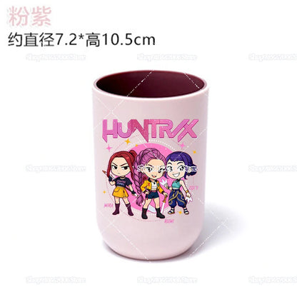 Anime K-pop Demon Hunters Print Bathroom Tumblers Shower Room Products Rumi Mira Zoey Household Merchandises Travel Accessories