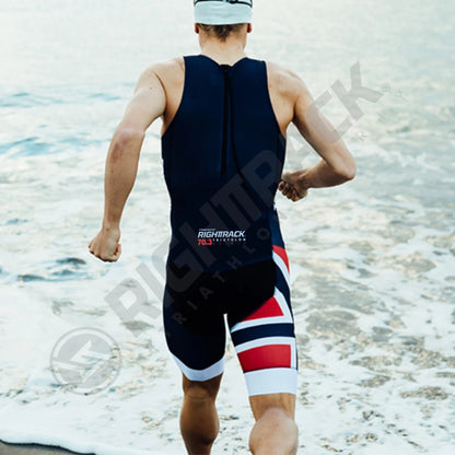 Hot RIGHTTRACK Trisuit MEN'S World Triathlon Jumpsuit Summer Skinsuit Swimming Cycling Running Competition Appare