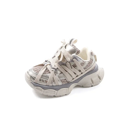 Children's Sneakers Chunky 2025 New Girls Basketball Shoes Fashion Versatile Kids Causal Boys Sports Shoes for School Breathable