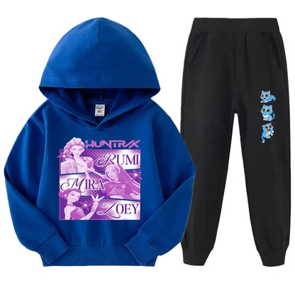 kpop demon hunters Kids sets For Fantasy Lovers: Kids Hunter Witch Squad Full Sleeve Hoodie Set