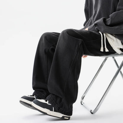 Men Vintage Straight Wide Leg Jeans Retro Loose Casual Denim Trousers Man Women Streetwear Jeans Pants Neutral Baggy Jeans