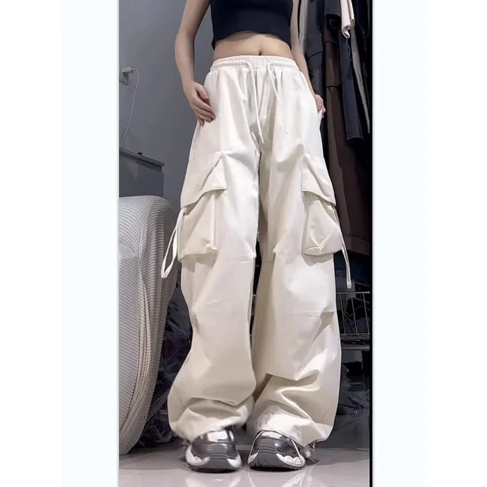 Retro Cargo Pants Women Fashion Streetwear High Waist Thin Casual Sweatpants Harajuku Sports Pants Woman Clothes Trousers Mujer