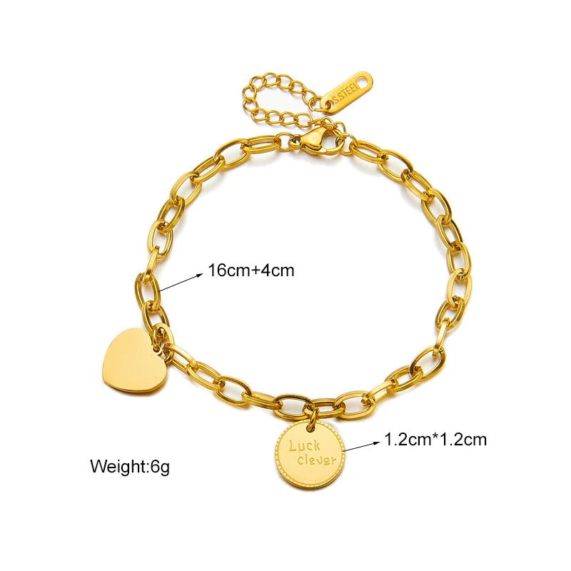 MEYRROYU 316 Stainless Steel Vintage Green Stone Heart Tassel Multilayer Charm Bracelet for Women Wedding Jewelry Beach брелок