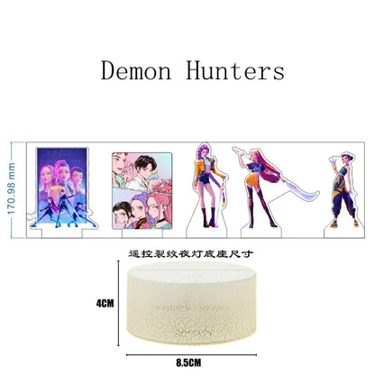 K-POP KPop Demon Hunters Acrylic Movie Remote Control Night Light Cartoon Cute Bedroom Living Room Home Decor Accessories Gifts