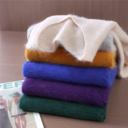 Cashmere Sweater Solid Color Long-Sleeved Wool Knit Bottoming Sweater Loose Top