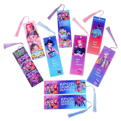 Kpop Demon Hunters Huntrix Cartoon Bookmarks  Anime Cute Stationery for Kpop Fans & Book Lovers, School Supplies Page Markers