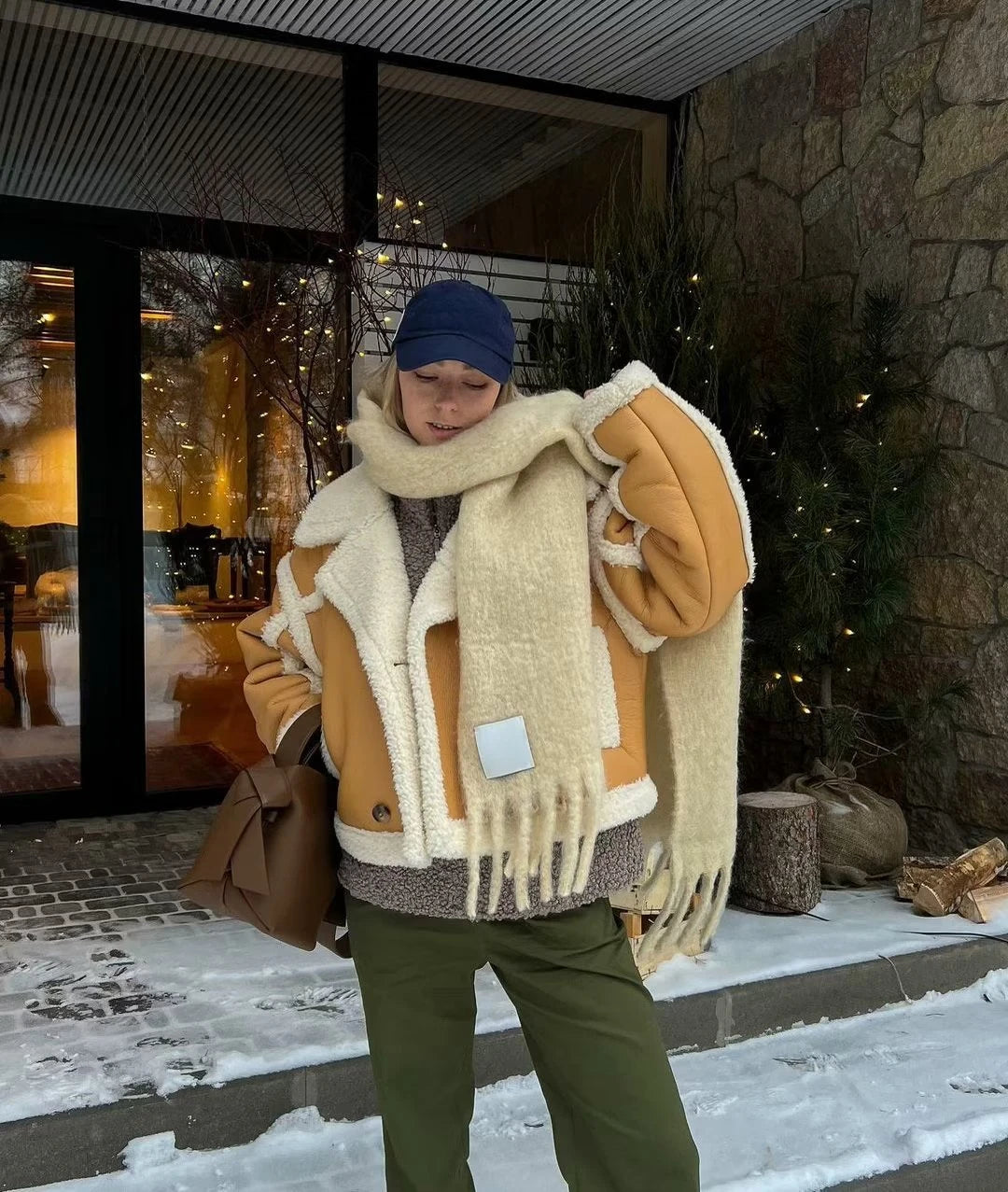 Lamb Fur Plush Jacket High Street Outwear