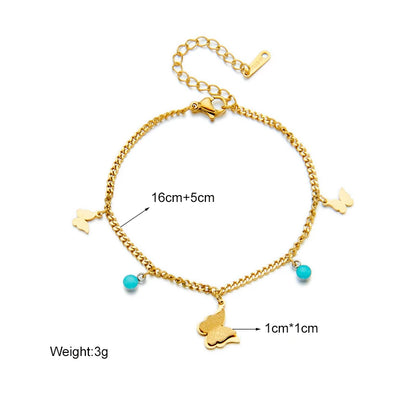 MEYRROYU 316 Stainless Steel Vintage Green Stone Heart Tassel Multilayer Charm Bracelet for Women Wedding Jewelry Beach брелок