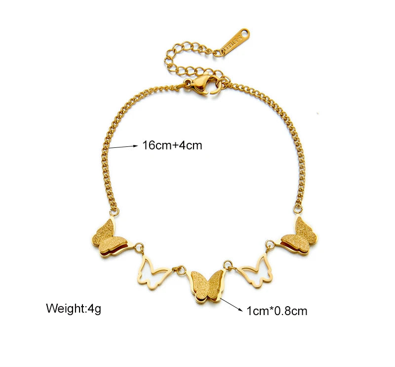 MEYRROYU 316 Stainless Steel Vintage Green Stone Heart Tassel Multilayer Charm Bracelet for Women Wedding Jewelry Beach брелок