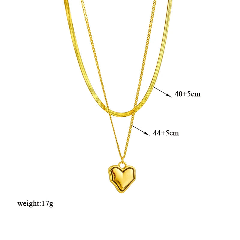DIEYURO 316L Stainless Steel Heart Eye Square Butterfly Pendant Necklace For Women New Girls Choker Clavicle Chain Jewelry Gifts