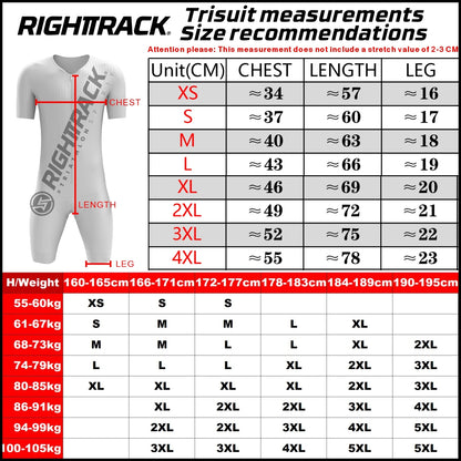 Hot RIGHTTRACK Trisuit MEN'S World Triathlon Jumpsuit Summer Skinsuit Swimming Cycling Running Competition Appare