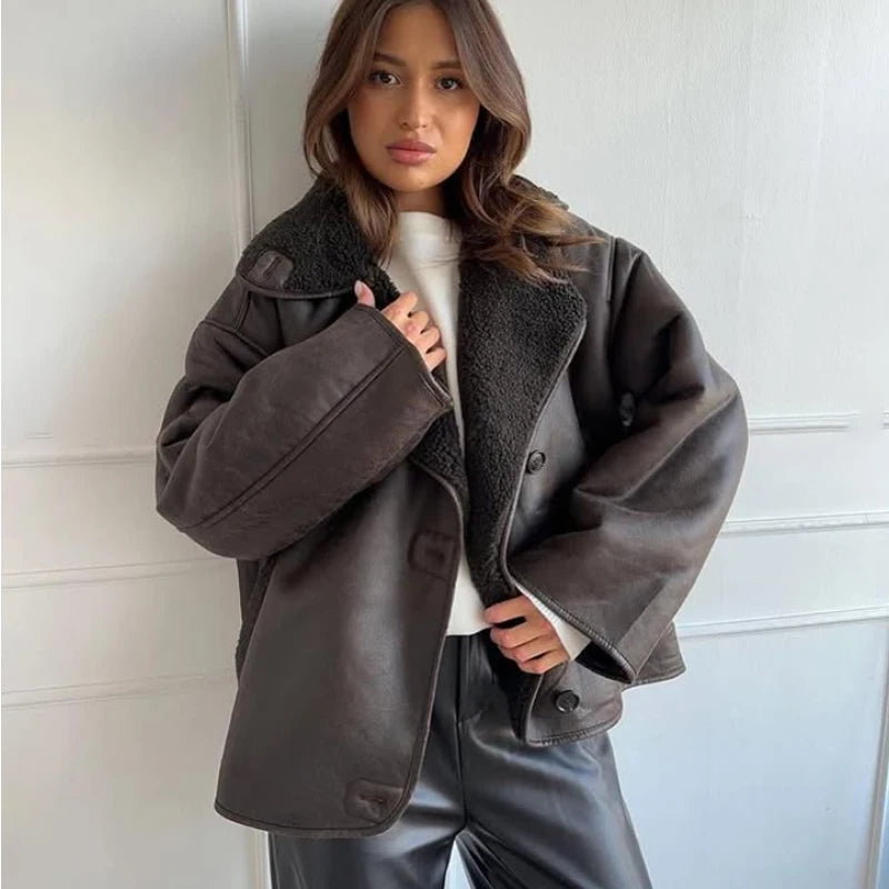 Faux Wool Coats And Mixtures Jacket