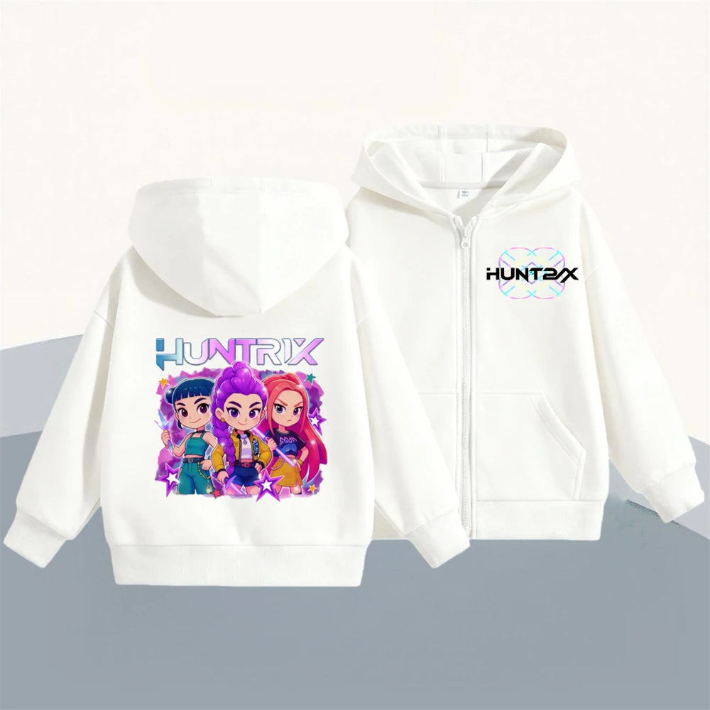 KPop Demon Hunters Hoodies Popular Clothes Long Sleeve Hooded Tops Outerwear New Design Loose Casual Fashion Sweatshirts Coats