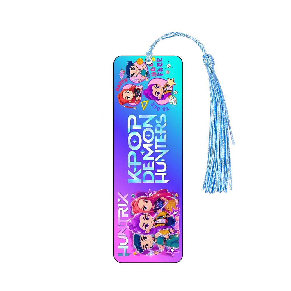Kpop Demon Hunters Huntrix Cartoon Bookmarks  Anime Cute Stationery for Kpop Fans & Book Lovers, School Supplies Page Markers