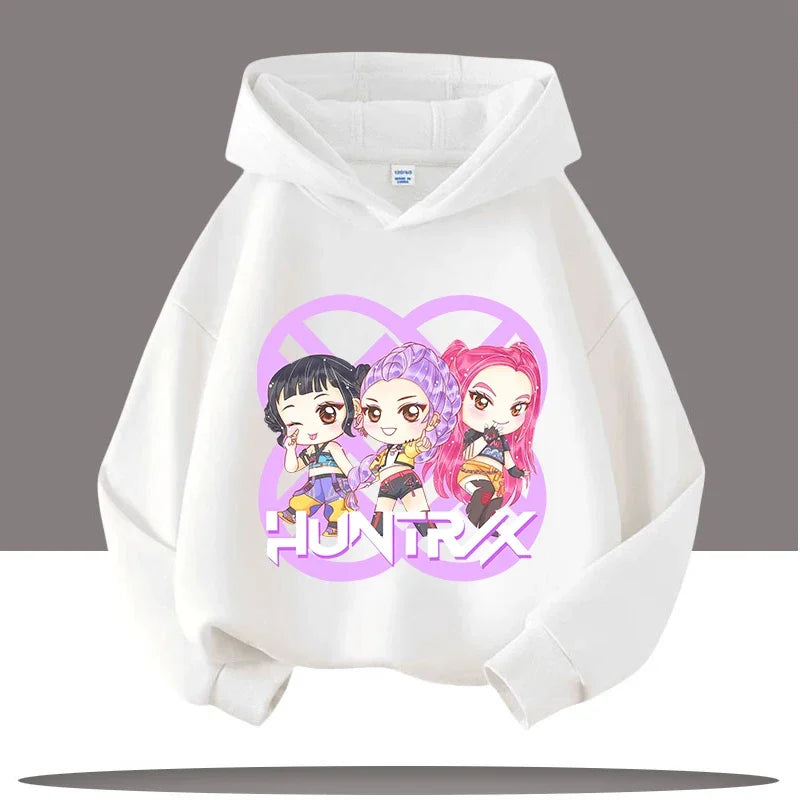 K-pop Demon Hunters Hoodies Boys Girls Long Sleeve Outerwear Saja Boys Print Hooded Coat for Children Fashion Pullover Kids Tops